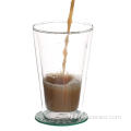 कॉफी के लिए 400 मिलीलीटर हस्तनिर्मित डबल वॉल ग्लास कप